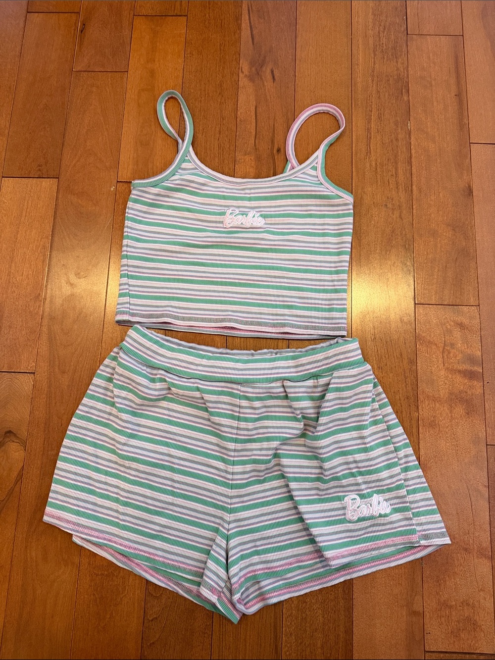 Barbie x Forever 21 Striped Crop Top Shorts Set Medium
